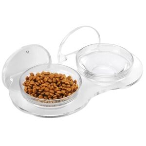 clear acrylic wall mounted pet feeder bowls minimalist elevated feeding set